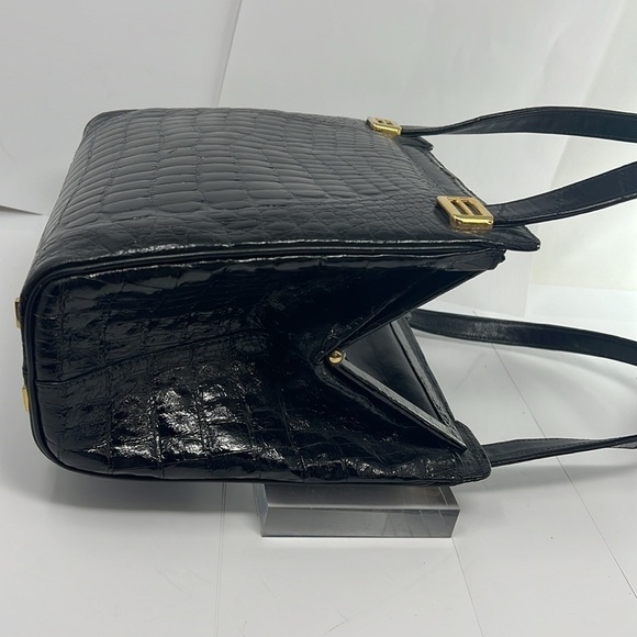 Large Structured Crocodile Shoulder Hand Bag - Picture 9 of 16